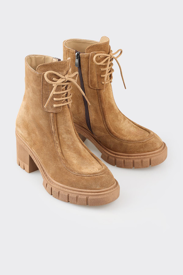 Vizon deri kadın bot, günlük kullanım için - Elle Shoes