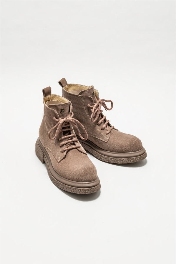 Vizon deri kadın bot, günlük kullanım için - Elle Shoes