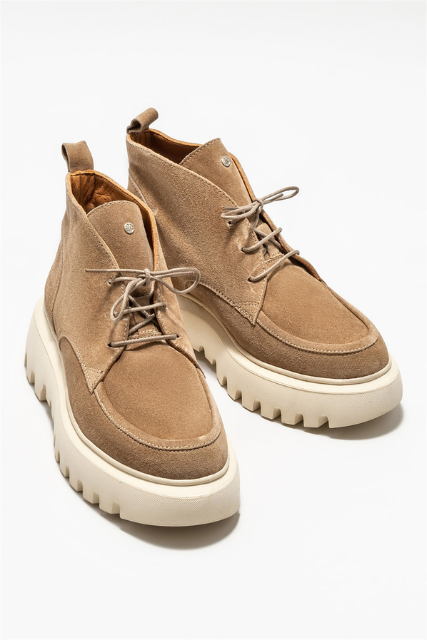 Vizon deri kadın bot, günlük kullanım için - Elle Shoes