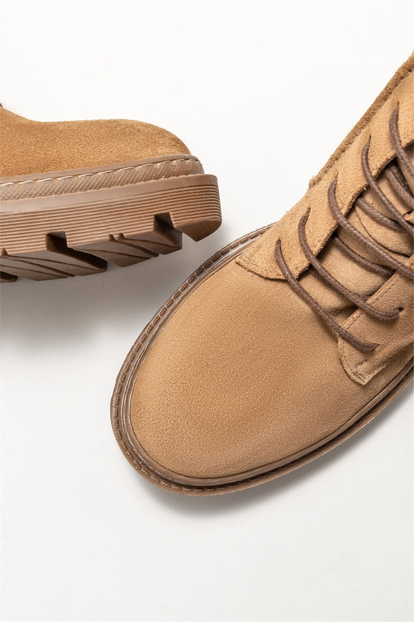 Vizon deri kadın bot, günlük kullanım için - Elle Shoes