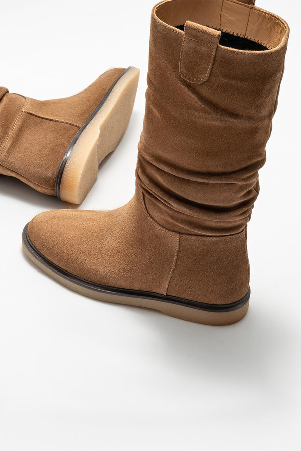 Vizon deri kadın bot, günlük kullanım için - Elle Shoes