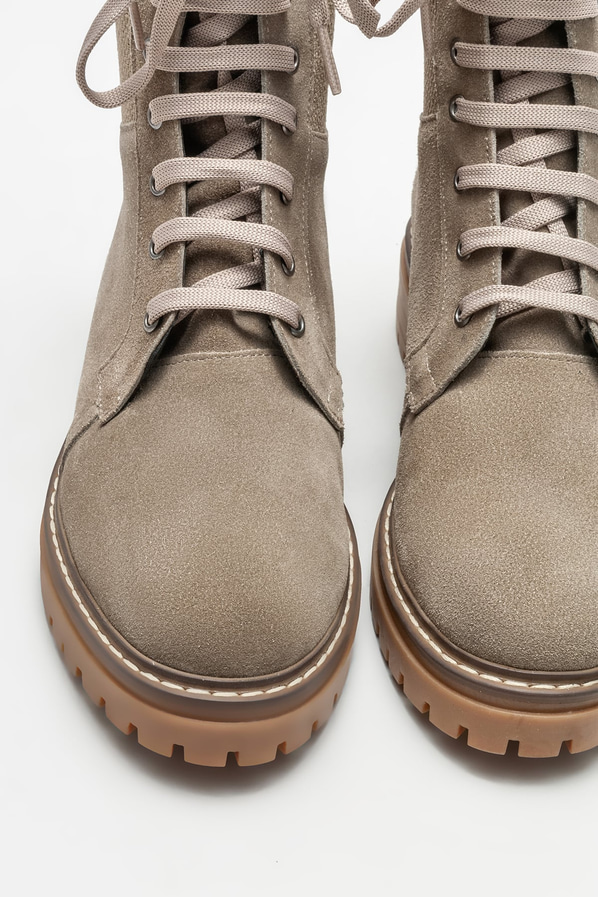 Vizon deri düz kadın bot, günlük kullanım için - Elle Shoes
