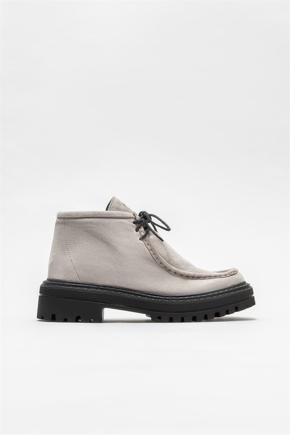 Vizon deri düz kadın bot, günlük kullanım için - Elle Shoes