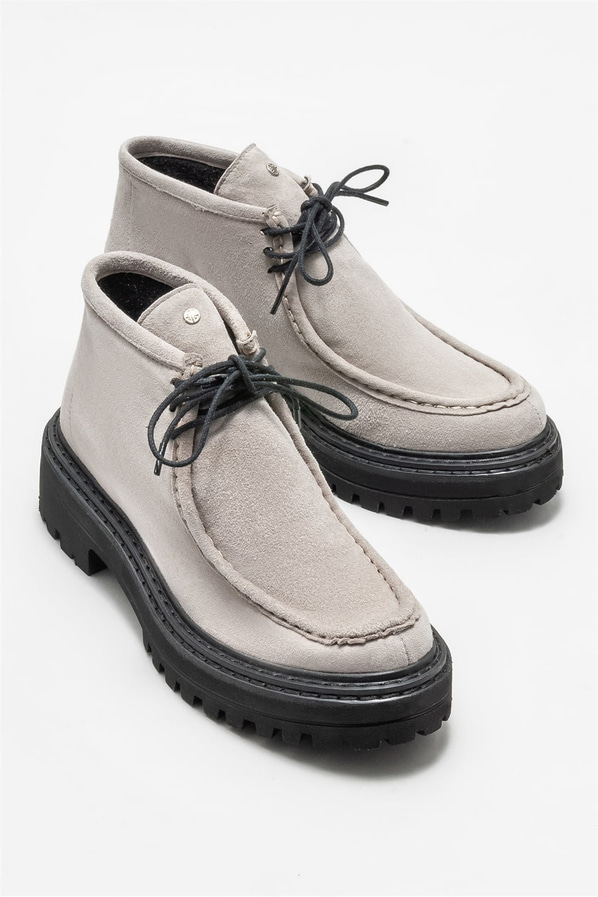 Vizon deri düz kadın bot, günlük kullanım için - Elle Shoes