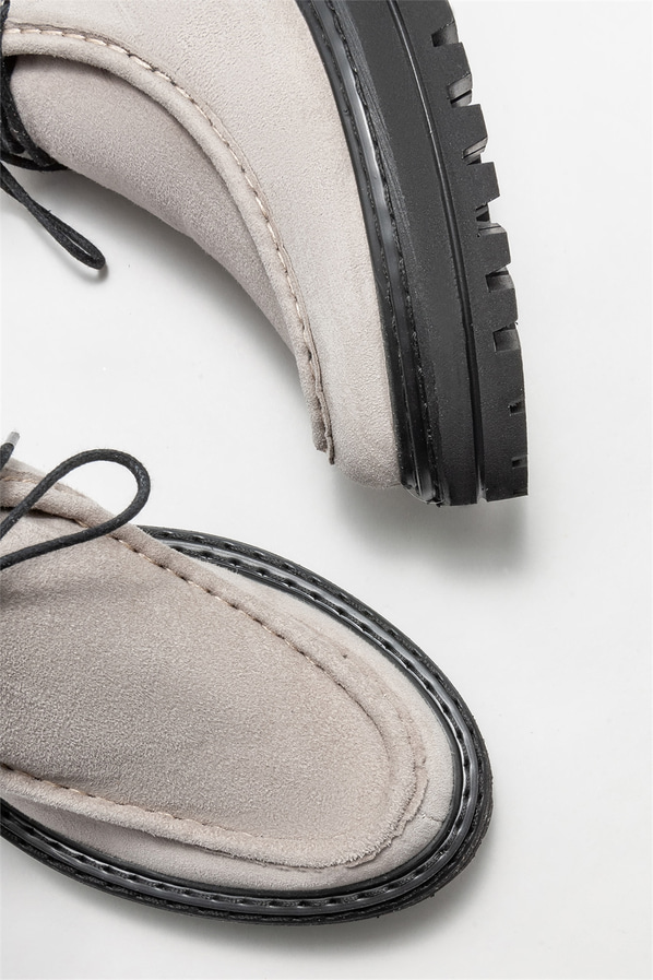 Vizon deri düz kadın bot, günlük kullanım için - Elle Shoes