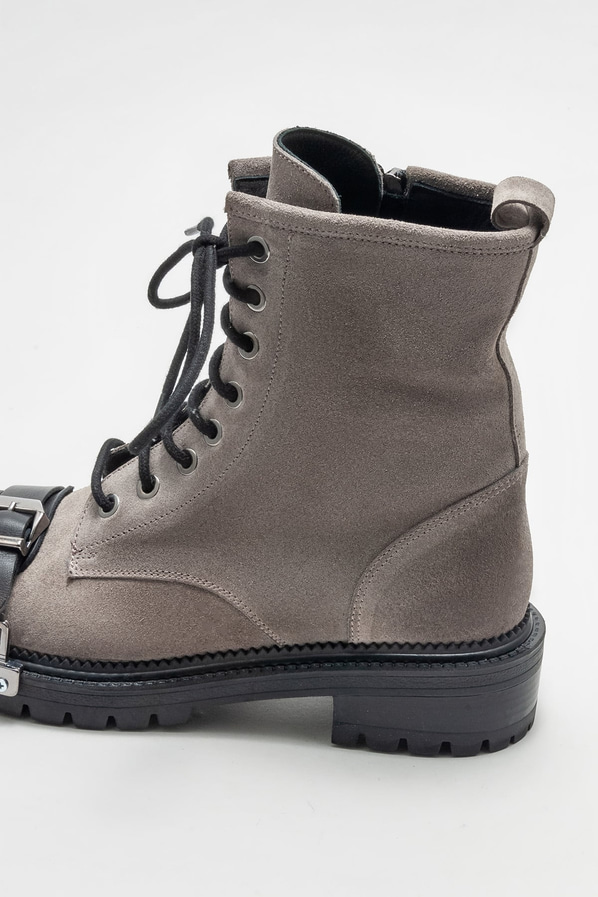 Vizon deri düz kadın bot, günlük kullanım için - Elle Shoes