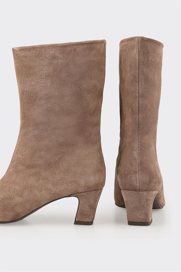 Vizon deri kadın klasik bot, ofis stili için - Elle Shoes