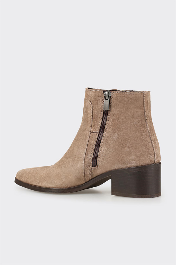 Vizon Deri Kadın Klasik Bot