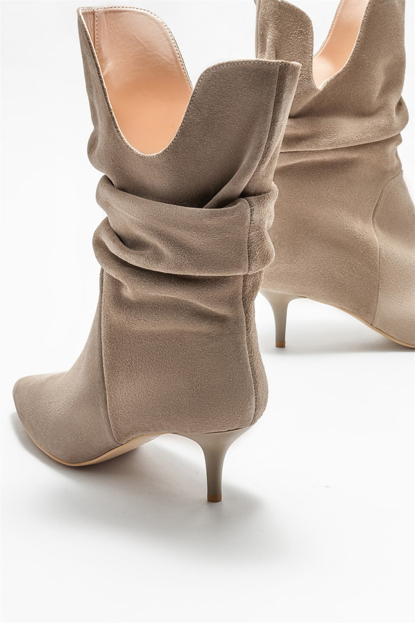 Vizon deri kadın klasik bot - Elle Shoes