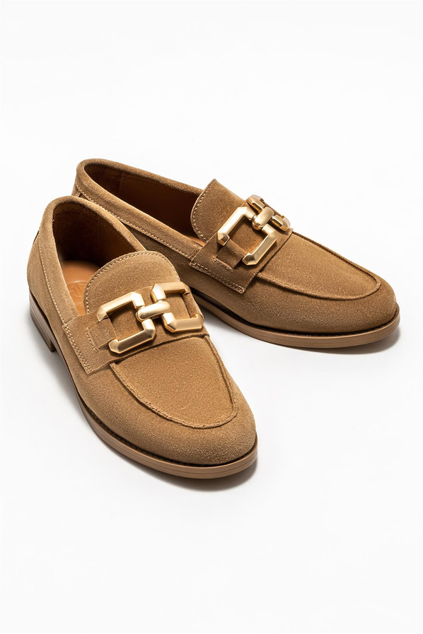 Vizon deri kadın loafer - Elle Shoes