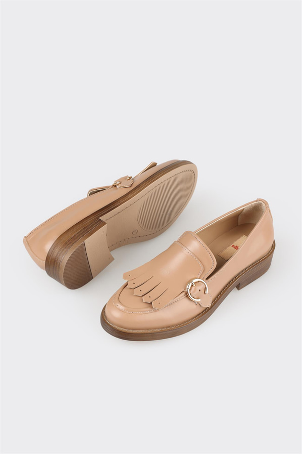 Vizon deri kadın loafer - Elle Shoes