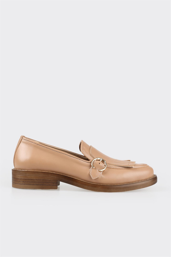 Vizon deri kadın loafer - Elle Shoes