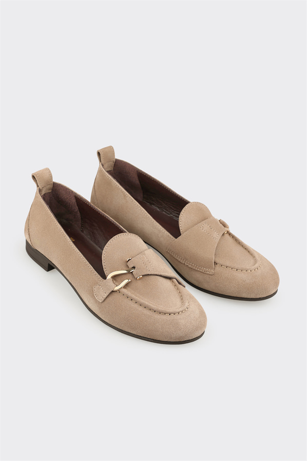 Vizon Deri Kadın Loafer