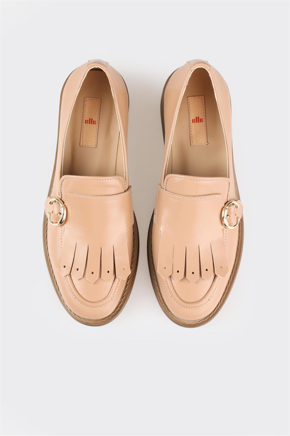 Vizon deri kadın loafer - Elle Shoes