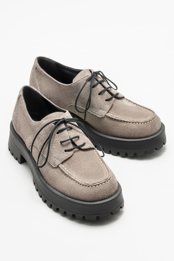 Vizon deri kadın oxford - Elle Shoes