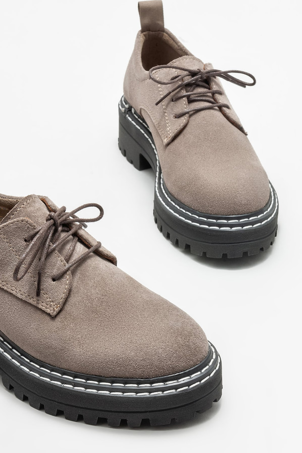 Vizon deri kadın oxford - Elle Shoes
