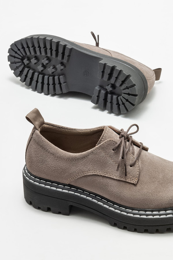 Vizon deri kadın oxford - Elle Shoes