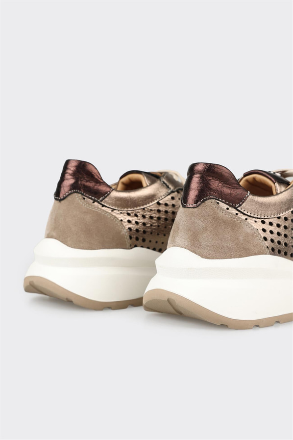 Vizon deri kadın sneaker, rahat kullanım için - Elle Shoes