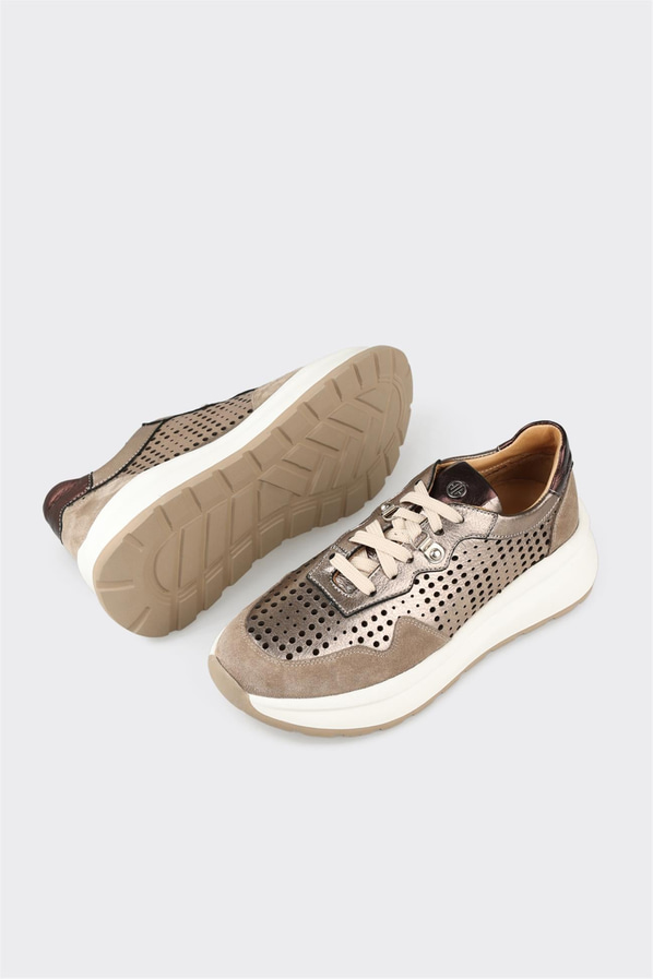 Vizon deri kadın sneaker, rahat kullanım için - Elle Shoes