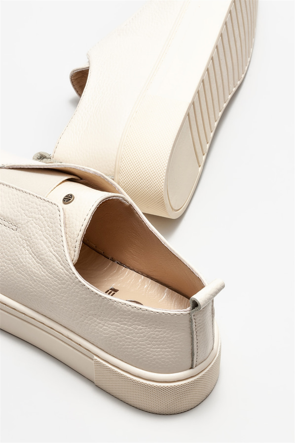 Vizon deri kadın düz ayakkabı - Elle Shoes