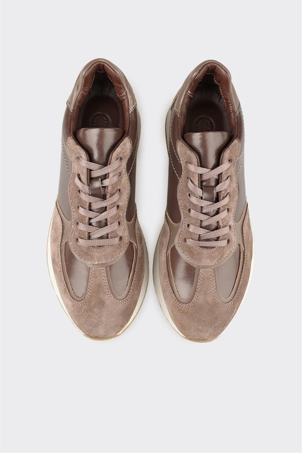 Vizon Deri Kadın Spor Ayakkabı