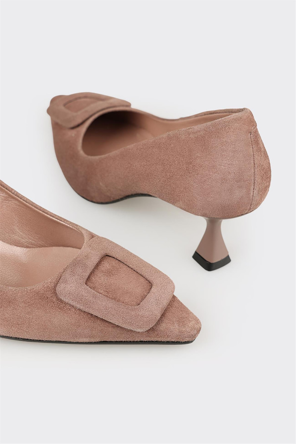 Vizon Deri Kadın Stiletto