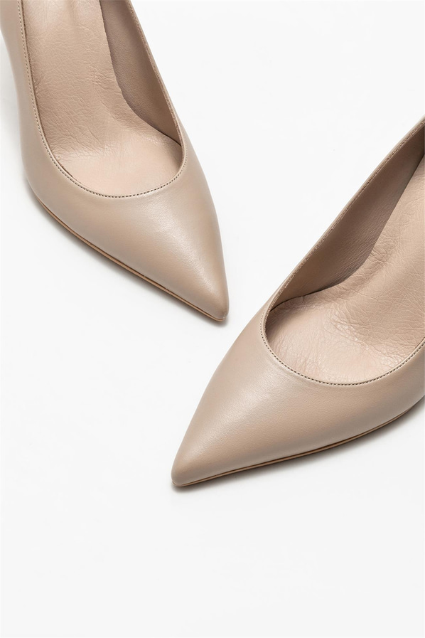 Vizon deri kadın stiletto - Elle Shoes