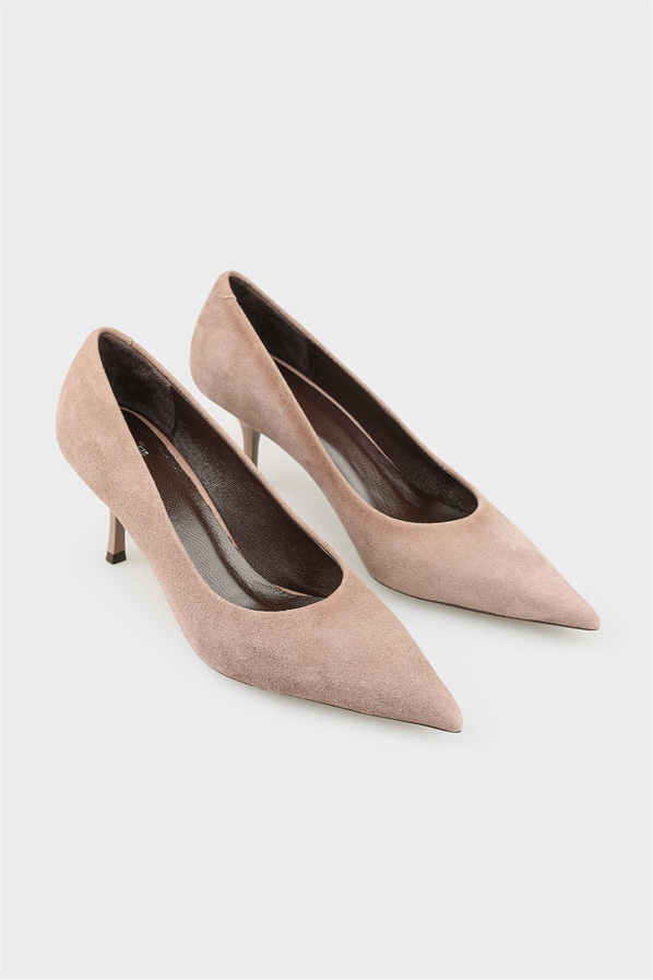 Vizon Deri Kadın Stiletto