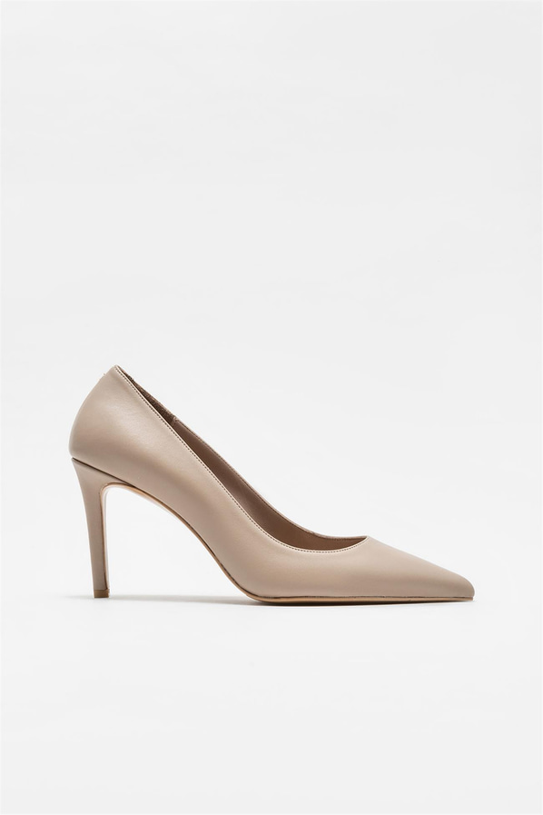 Vizon deri kadın stiletto - Elle Shoes
