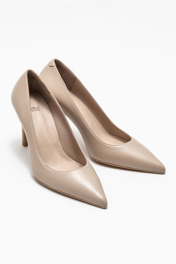 Vizon deri kadın stiletto - Elle Shoes