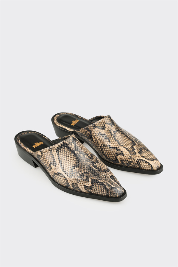 Vizon deri kadın terlik - Elle Shoes