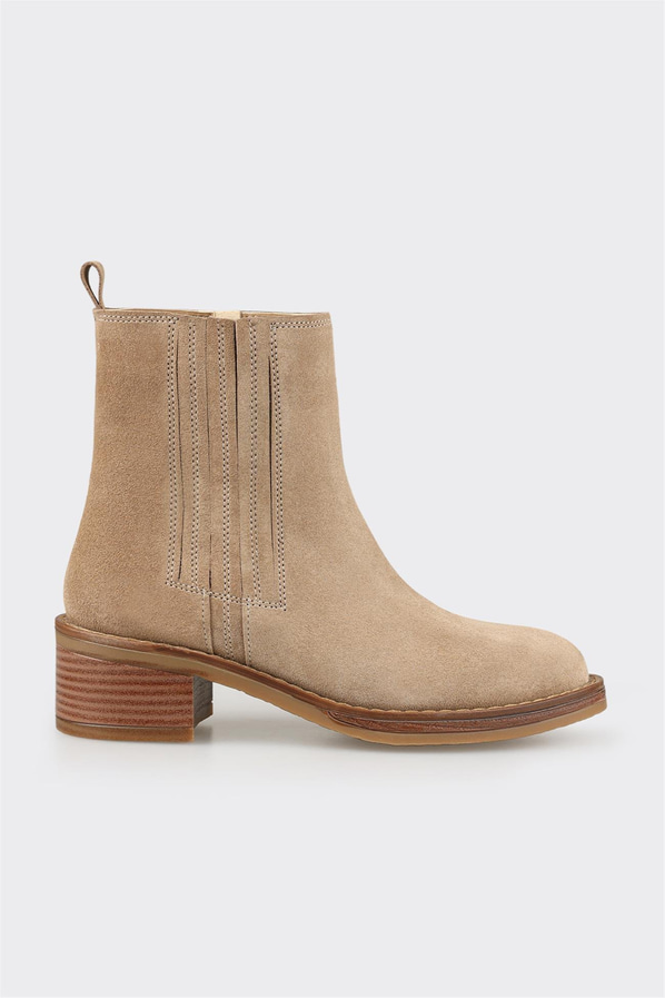 Vizon Deri Kadın Topuklu Bot