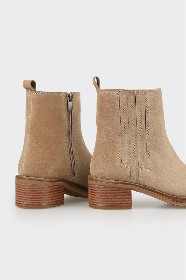 Vizon Deri Kadın Topuklu Bot