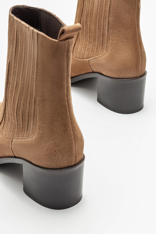 Vizon deri topuklu kadın bot - Elle Shoes