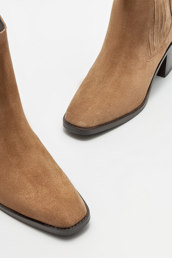 Vizon deri topuklu kadın bot - Elle Shoes