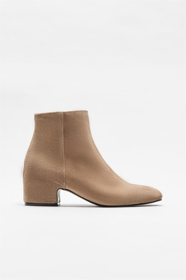Vizon deri topuklu kadın bot - Elle Shoes