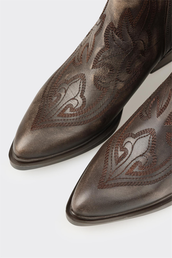 Vizon Deri Kadın Western Bot