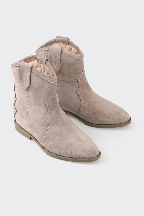 Vizon deri kadın bot - Elle Shoes