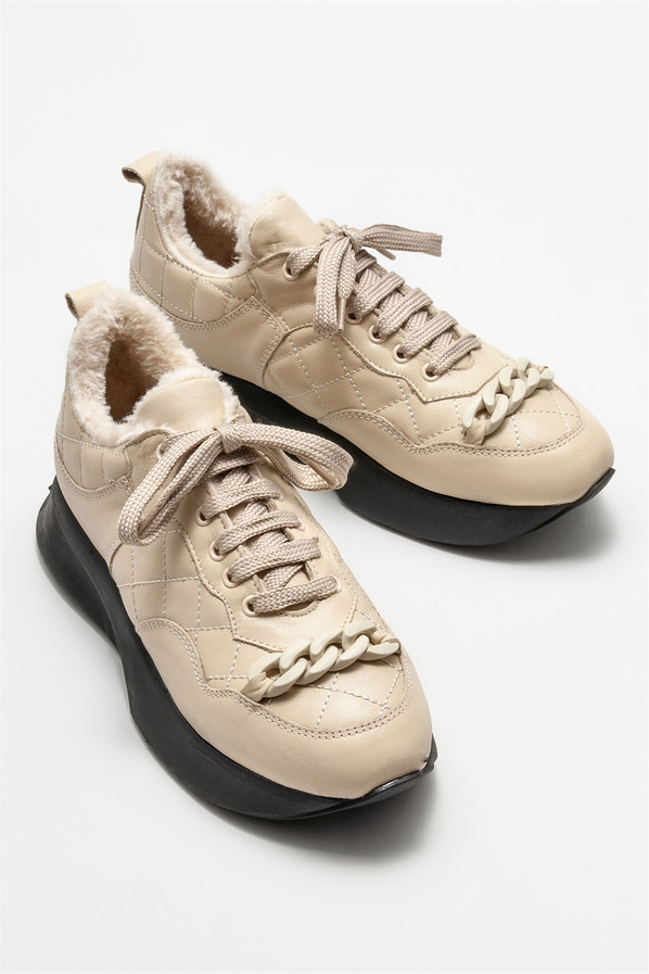 Vizon deri spor ayakkabı - Elle Shoes