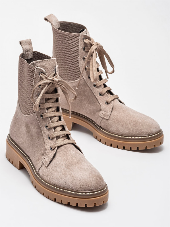 Vizon deri kadın bot - Elle Shoes
