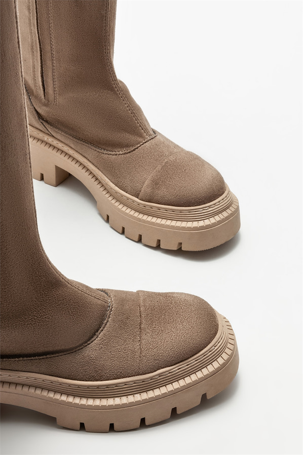 Vizon düz kadın çizme - Elle Shoes