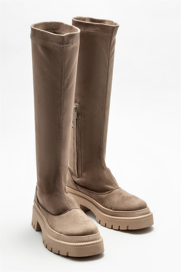 Vizon düz kadın çizme - Elle Shoes