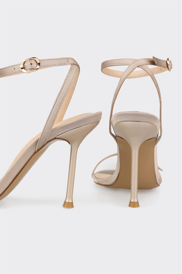 Vizon topuklu kadın sandalet - Elle Shoes