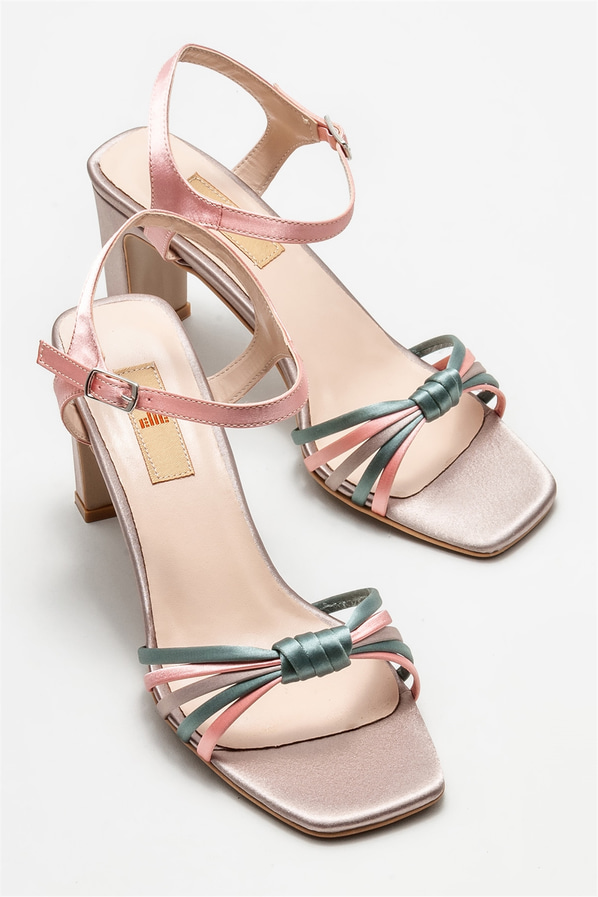 Vizon topuklu kadın sandalet - Elle Shoes
