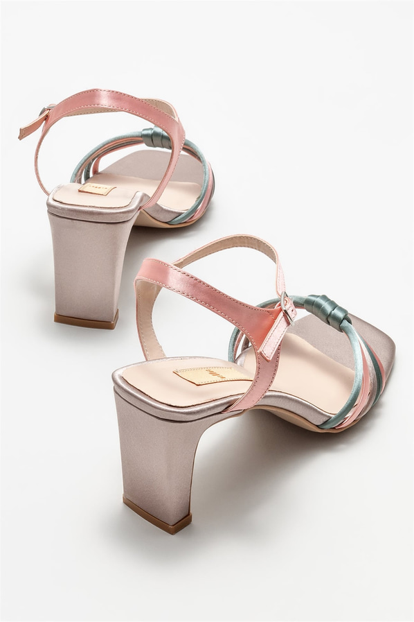 Vizon topuklu kadın sandalet - Elle Shoes