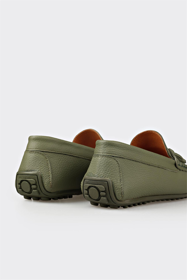Yeşil deri erkek günlük ayakkabı, günlük kullanım için - Elle Shoes