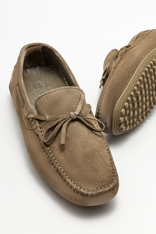 Yeşil deri erkek loafer, günlük kullanım için - Elle Shoes