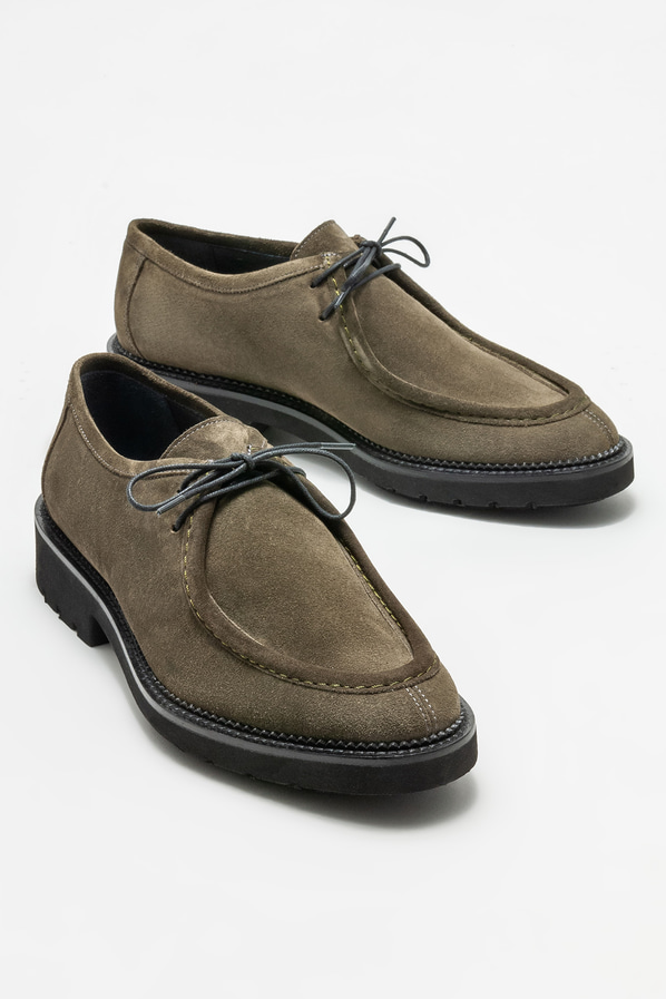 Yeşil deri erkek klasik ayakkabı - Elle Shoes