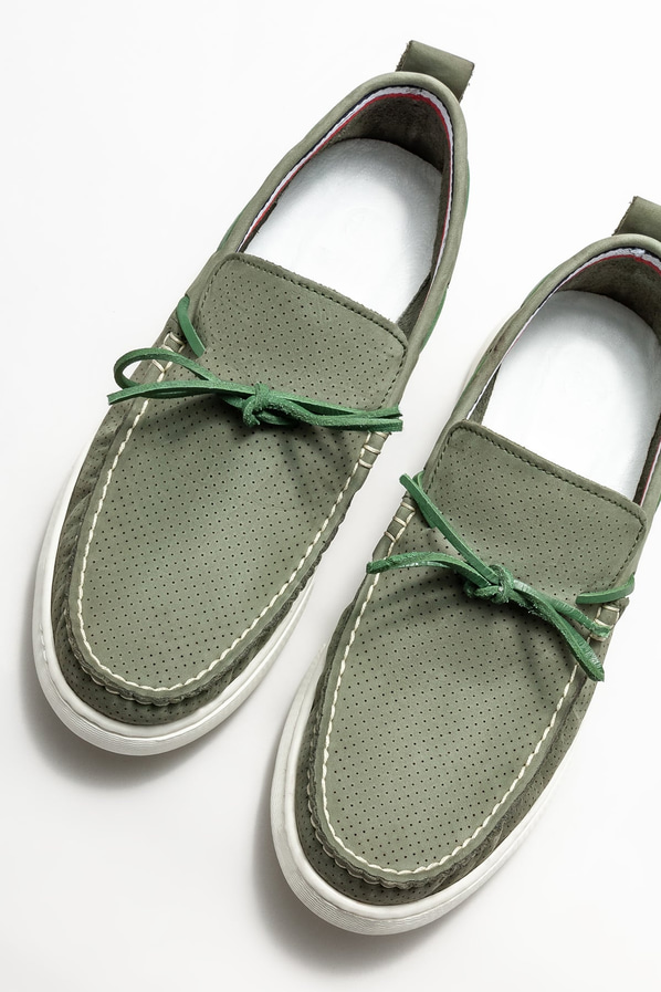 Yeşil Deri Erkek Loafer