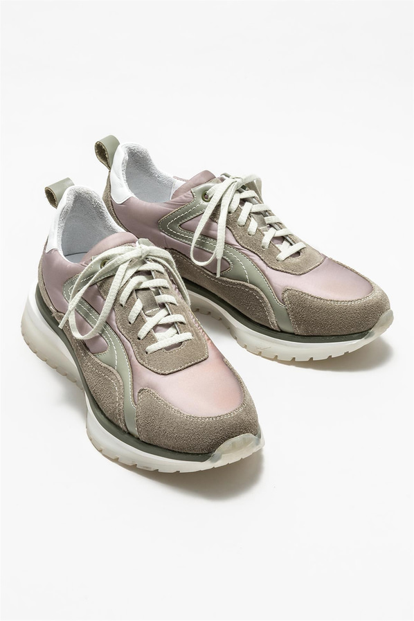 Yeşil deri erkek spor ayakkabı - Elle Shoes
